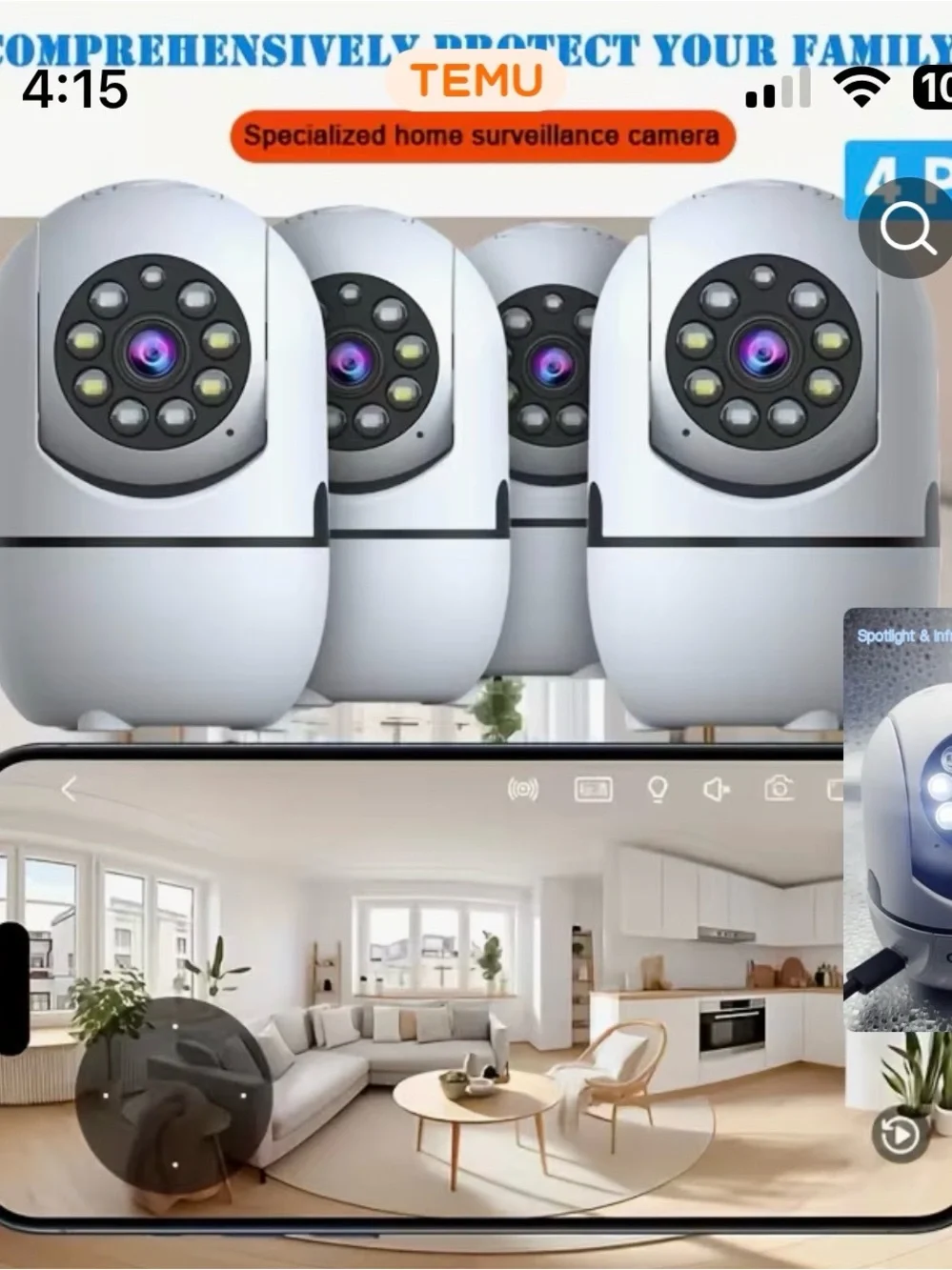 Emu Smart HD Camera - White ( 4 piece set )